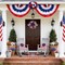22 Inch Patriotic Wreath for Front Door, Red White Blue Berry Grapevine Wreath with Stars & Bow for July 4th, Memorial Day & Independence Day Decorations